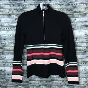 Zara Knit Striped Top with Open Back and Zipper